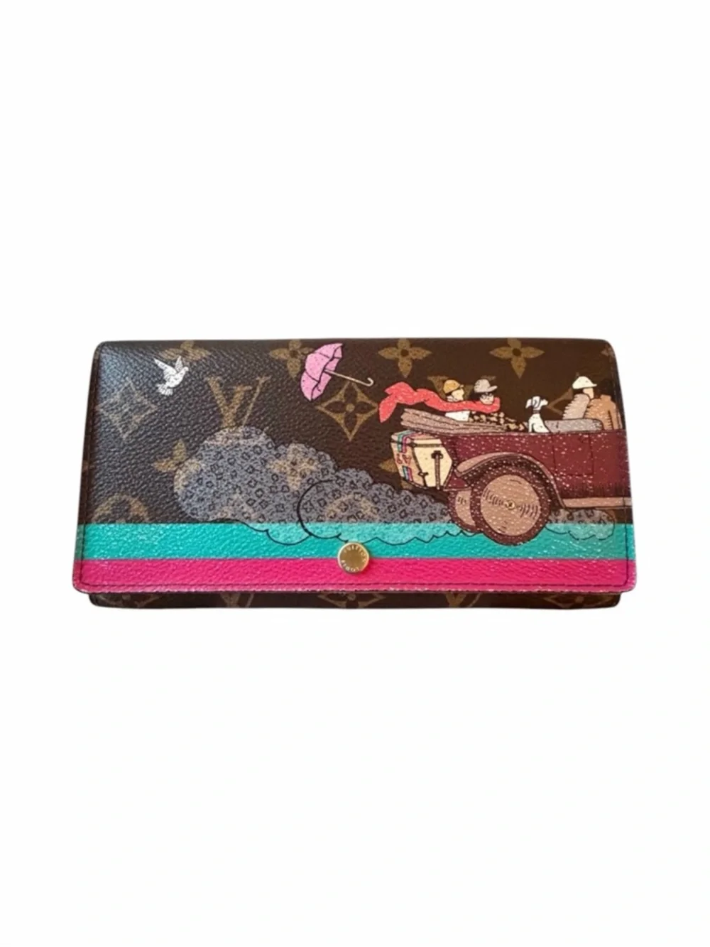 Louis Vuitton Illustre Animation Sarah Wallet Monogram Car Travel